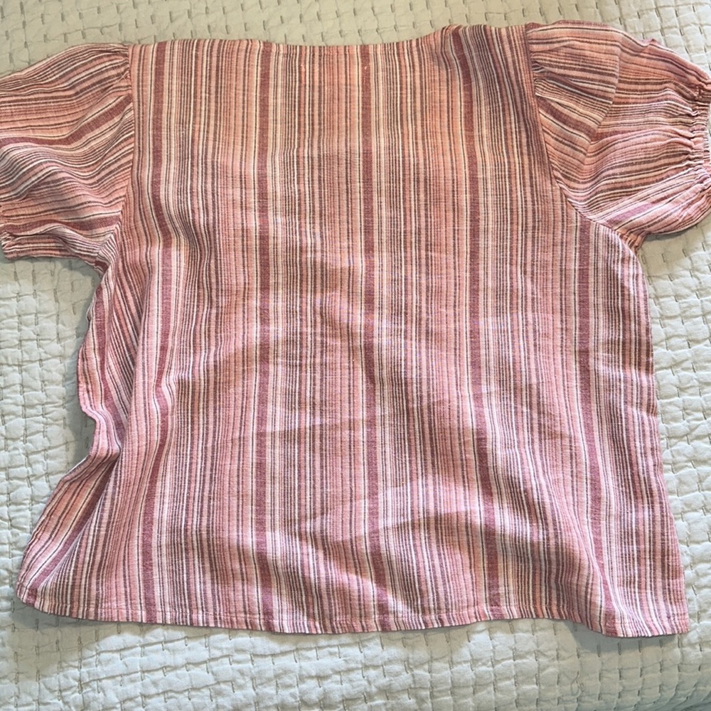 Lucky Brand pink short sleeve blouse oversized size small. New with tags - Picture 6 of 6